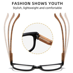 Wholesale Custom Logo <strong>Reading</strong> <strong>Glasses</strong> Anti Blue Light Spring Hinge Retro Wood Pattern Frame Prescription Readers for Women Men - Product Image 3