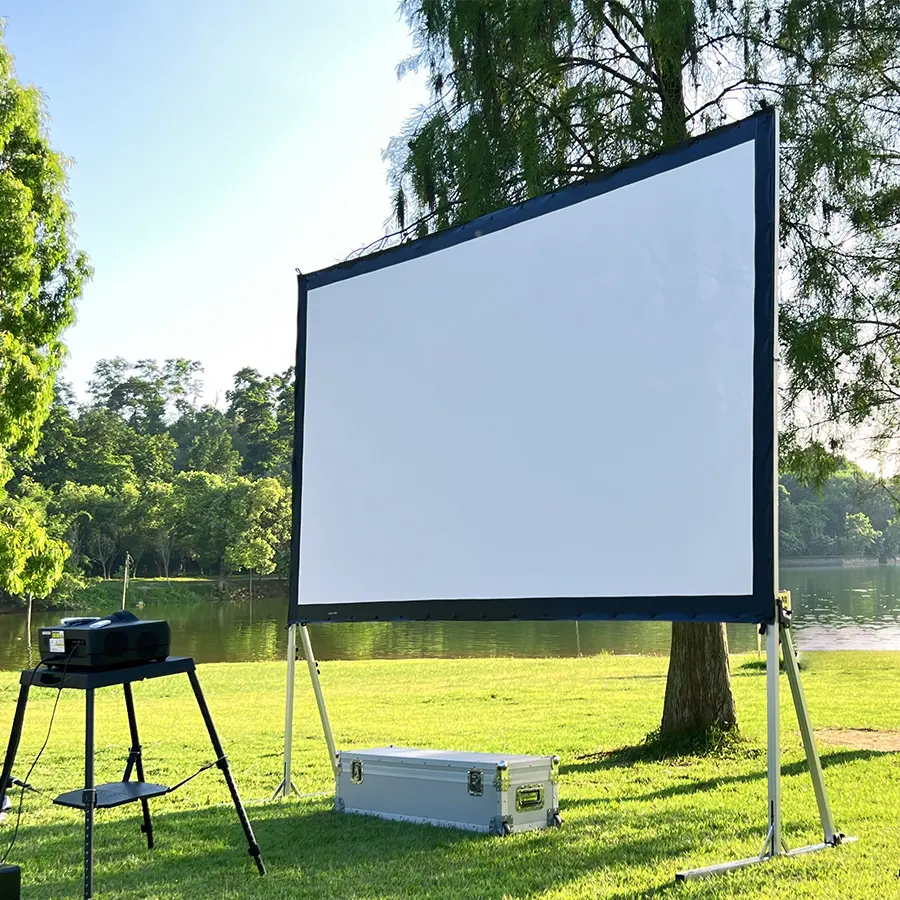 Projector Screen with Stand  100 -250 inch Portable Foldable Projection Screen 16:9 HD 4K Indoor Outdoor Projector Movies Screen