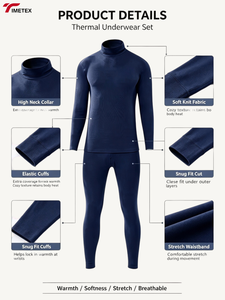 Ensemble <span class=keywords><strong>de</strong></span> sous-vêtements longs personnalisés TIMETEX pour hommes, hiver, sans couture, confortable, fonction compression, sous-vêtements thermiques - Product Image 4