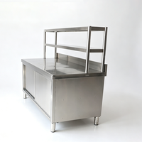 Table de travail commerciale en acier inoxydable assemblée avec étagère supérieure, robuste, pour la préparation des aliments dans les cuisines de restaurants