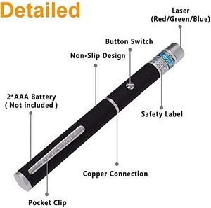 เลเซอร์พอยเตอร์สีเขียวระยะไกล 3000 เมตร ปากกาเลเซอร์พลังงานสูงสำหรับเดินป่า ของเล่นเลเซอร์สำหรับแมว ชาร์จผ่าน USB แสงสีเขียว - Product Image 2