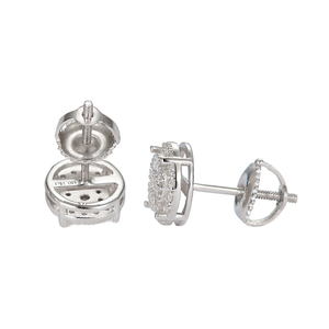 Brillante redondo 925 plata esterlina VVS Lab Grow Diamonds Moissanite Stud Pendiente Uso diario para mujeres y hombres. - Product Image 4