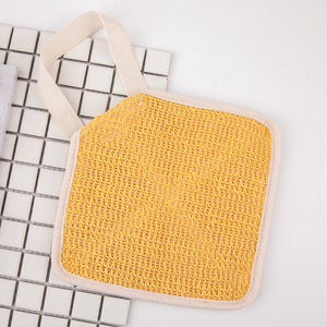 Natural Linen 20x20cm Square Strip Bath Towel Powerful Exfoliating Body Massage <b>Scrubber</b> <b>Face</b> Body Cleaning Tool for Children - Product Image 4