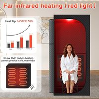 Tente de sauna infrarouge portable, détoxification, relaxation, thérapie par lumière rouge, chaise pliante, 9 niveaux de hauteur, sauna sec de 5,9 pieds