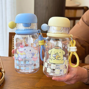 Bouteille d'eau pour enfants Zuo Mu Sanrio 500 ml avec paille pour élèves du primaire, design kawaii, gobelet en plastique, cadeau - Product Image 4