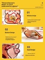 Sachets de friandises Kawaii en forme de lapin, cochon et chat, avec fenêtre transparente refermable à trois soudures latérales, pour biscuits, gâteaux et bonbons