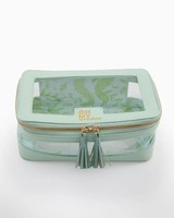 Étui de rangement de luxe rose pour Mahjong américain moderne avec fenêtre transparente, sac de transport et organisateur pour Mahjong, cadeau de fête