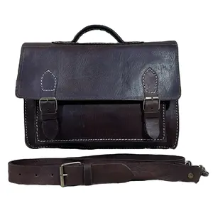 Moroccan leather computer briefcase Leather bag for Laptop , Best Leather messenger bag for daily using