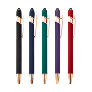 Bút bi kim loại 2 trong 1 có đầu bút cảm ứng Bút cao su mềm nhiều màu màu vàng hồng dành cho màn hình cảm ứng Trường học, văn phòng và đồng nghiệp - Product Image 1