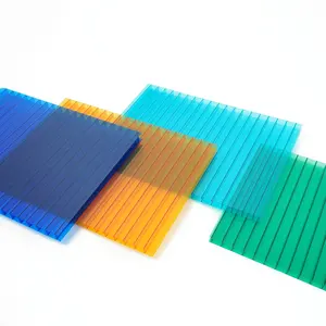 Double Wall Transparent Flexible Pc Sheet 3mm 6mm Greenhouse Roofing Polycarbonate Hollow Plates Sheet PC Sheet Hollow