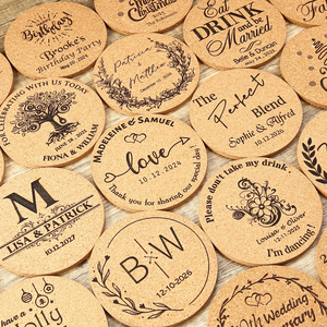 USA Warehouse Cheap Cork Coasters Square and Round Cork Coasters for Wine and Beer Drink Holders Laser Engraving Blanks