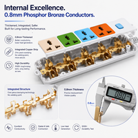 Regleta de Extensión Industrial Universal IP44 de 4 Tomas, 10A 2500W, con Interruptor Maestro de Cobre de Alta Pureza, Concentrador de Alimentación