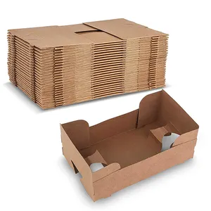 Corner pop up cardboard food and drink trays easy to carry Hamburger Hot Dog French Fries Soda Sandwich Tray