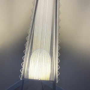 Lampadaire design original en acier inoxydable chromé, source de lumière LED, commande par interrupteur, pour salon, chambre à coucher, bureau, décoration - Product Image 4