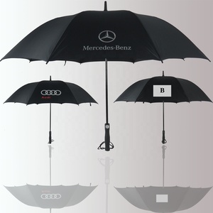 Paraguas de golf automático personalizado, sombrilla negra a prueba de agua con logo impreso - Product Image 2
