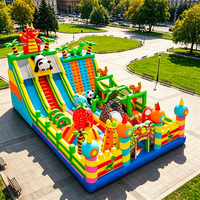Châteaux gonflables pour enfants, équipement de terrain de jeux, parc de jeux gonflable géant, château gonflable avec toboggan pour saut et trampoline en plein air