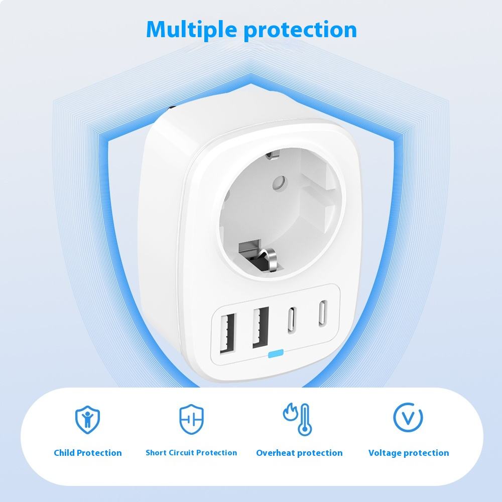 HONPNK GER901US-2A2C18 Plug Adapter Australia Power Plug Adapter US to Plug Adapter Travel Essentials for USA to Europe