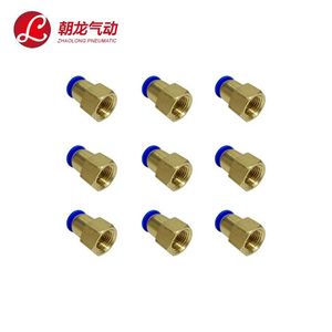 ข้อต่อลมแบบเร็ว Zhaolong ทำจากทองเหลือง เกลียวใน แบบตรง รุ่น PCF8 01 PCF8 02 PCF10 01 PCF10 02 สำหรับสายลม - Product Image 3