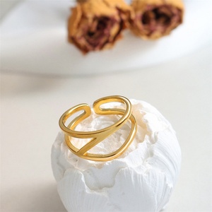 New Arrival Stainless Steel <b>Adjustable</b> <b>Ring</b> Gold Plated Hollow Finger <b>Ring</b> - Product Image 2