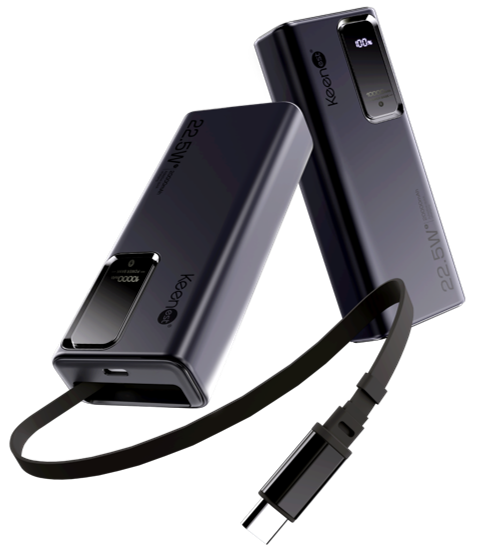 FF-18 Built-in 60cm Retractable Cable Power Bank 10000mAh QC3.0 PD 20w Fast Charging Large Capacity Portable Power Bank