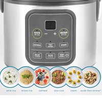Cuisinière à riz intelligente multifonctionnelle - Capacité de 5 à 10 tasses, en acier inoxydable, avec fonctions de cuisson lente et de cuisson à la vapeur pour la cuisine à domicile
