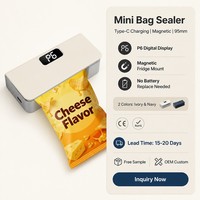 Machine à sceller semi-automatique magnétique en plastique, mini, plusieurs modes de scellage, batterie rechargeable, capacité de 2 à 16 secondes pour le stockage des aliments