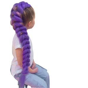 Purple Synthetic Dreadlocs <b>Braiding</b> <b>Hair</b> Extensions <b>Pre</b>-<b>Stretched</b> 70Inch 4PCS/Pack 360g Low Temperature Flame Retardant Braids - Product Image 4