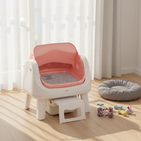 Bac à litière automatique intelligent pour chat Autoscooper 12 Lite, beige rose, en plastique, grande capacité, écologique, facile à nettoyer, contrôle des odeurs