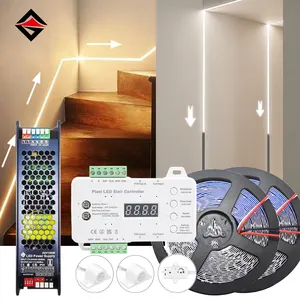 Hot dc24V white RGB water running led strip lights with motion sensor for stairs