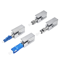 Square LC Bare Fiber Adapter Metal Flange Coupler for Bare Fiber & Patch Cord Connection 5G Telecom Wiring Accessory
