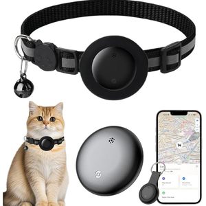 Collar Localizador para Gatos YGHFC, Negro, Impermeable, con Bluetooth y GPS, Solo para Apple Find My iOS, Localizador de Mascotas con Etiqueta de Identificación - Product Image 1