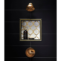 Mosaïque murale en miroir antique avec incrustation dorée, panneau de porte en marbre, mosaïque de salle de bain
