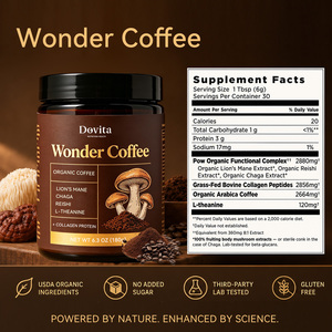 Café aux champignons 8-en-1 en sachet, certifié GMP, mélange personnalisé GMP, pour l'immunité et le cerveau, avec Lion's Mane, Reishi, Cordyceps, fabrication OEM aux États-Unis - Product Image 2