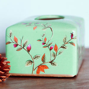 Boîte à mouchoirs en céramique verte fantaisie, <span class=keywords><strong>distributeur</strong></span> de <span class=keywords><strong>papier</strong></span> <span class=keywords><strong>toilette</strong></span> en <span class=keywords><strong>porcelaine</strong></span>, étui en <span class=keywords><strong>papier</strong></span> pour voiture avec couvercle - Product Image 5