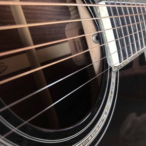 Reliure d'ormeau personnalisée couleur noire brillante 5A Dreadnought D corps guitare acoustique folk de 41 pouces accepter les OEM de guitare - Product Image 4