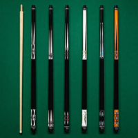 S.Q.F Luxe Étui de présentation pour ensemble de queues de billard en bois d'érable avec joint central 1/2, en acier inoxydable, avec poignée en Lacewood et en fibre de carbone pour snooker