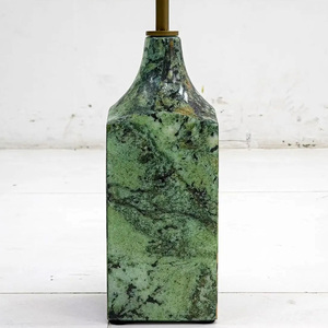 Mesa Lateral de Mármore Verde Natural, Mesa Redonda Pequena de Metal Luxuosa, Mesa de Canto para Sofá para Hotel, Vila, Apartamento - Product Image 5