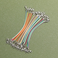 Bracelet court coloré en cordon ciré coréen avec fermoir mousqueton double, accessoire de bijouterie DIY, pour poupées et bagages