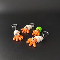 Porte-clés créatif en forme de crabe ermite imprimé en 3D PLA, personnalisable, commandes en gros acceptées, modèle 3D haute précision