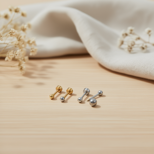 Pendientes de Bola de Acero de 6 mm, Acero Inoxidable, Chapados en Oro, Joyería de Moda Unisex - Product Image 3