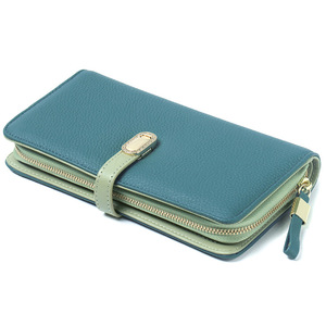 लक्जरी बड़ी क्षमता महिलाओं की बाइफोल्ड वास्तविक चमड़े के बटुए के साथ फैशनेबल कस्टम यात्रा वॉलेट - Product Image 6