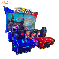 SOURE Nouveau Design Simulateur de Course Personnalisé à 4 Écrans, Machines d'Arcade de Course de Voitures, Jeux de Course de Voitures à Monnayeur pour 2 Joueurs
