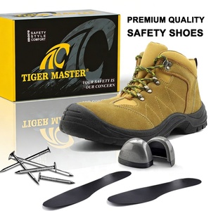 Chaussures de sécurité mi-montantes Tiger Master pour hommes, avec embout en acier, anti-perforation, en cuir suédé <span class=keywords><strong>jaune</strong></span>, semelle en PU résistante à l'huile et antidérapante - Product Image 3