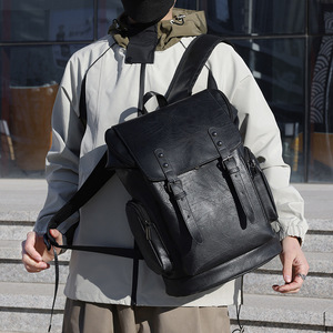 Sacs à dos scolaires tendance en cuir PU rétro, imperméables, pour le quotidien et les voyages, sacs à dos professionnels pour ordinateur portable, vente en gros, best-sellers pour hommes et femmes - Product Image 1