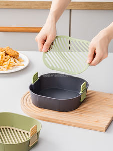Revêtements de panier de friteuse à air en silicone réutilisables Rectangle Carré Rond Plaque de cuisson antiadhésive Plats et casseroles sans danger pour les aliments pour Airfryer - Product Image 4