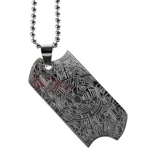 Collares de Pareja con Diseño de Circuito y Placa de Identificación Personalizada para Perros, de Aleación de Zinc Plateada, para Grabar - Product Image 4