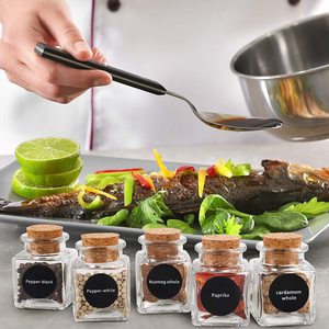 Thiết Kế Hiện Đại Thủy Tinh Trong Suốt Gia Vị <span class=keywords><strong>Jar</strong></span> 50Ml Vuông Mini 2Oz Gia Vị Chai Với Nút Chai Nắp Cho Nhà Bếp Thủy Tinh Mật Ong <span class=keywords><strong>Jar</strong></span> - Product Image 5