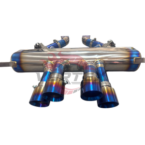 Vortex Blue Titanium MP Style Catback Exhaust for BMW G80 G82 M3 M4 S58 Valvetronic Center Quad Gatling Tips <b>Kit</b> - Product Image 4
