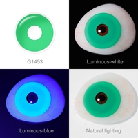 Lentilles de contact coréennes UV Glow de 17 mm de grand diamètre, Pseyeche 17 mm, lentilles de contact sclérales lumineuses pour Halloween, lentilles de contact folles