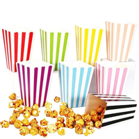 Boîte à Popcorn Jetable Rayée Imprimée UV avec Fermeture Magnétique, Logo Personnalisé, Style Européen et Américain, Créative, Motif Poulet et Fleur en Papier